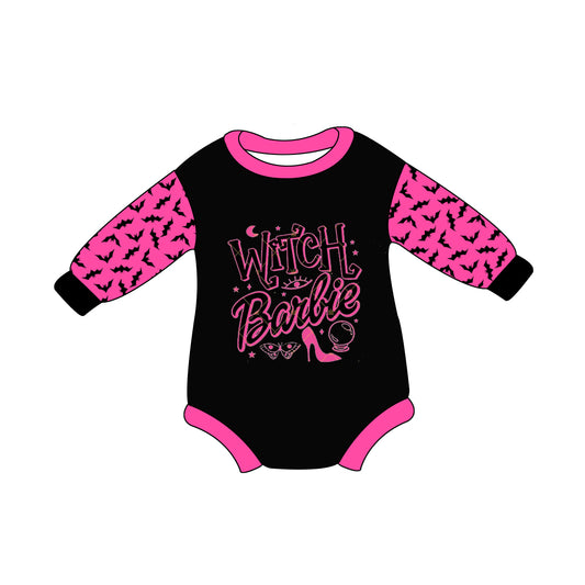 Halloween witch pink doll  romper preorder