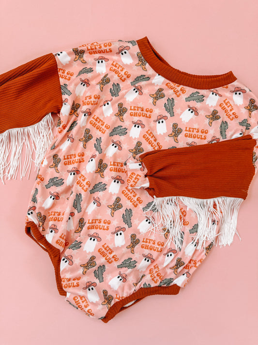 Cowgirl western Halloween long sleeve romper preorder