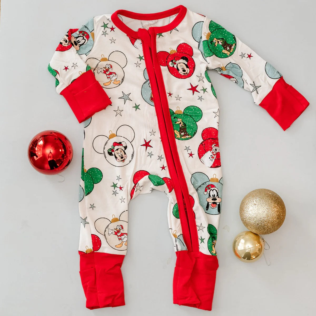 Christmas cartoon design long sleeve zip romper preorder
