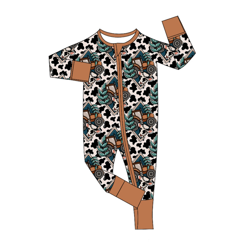 Toddle baby boy long sleeve tractor romper preorder
