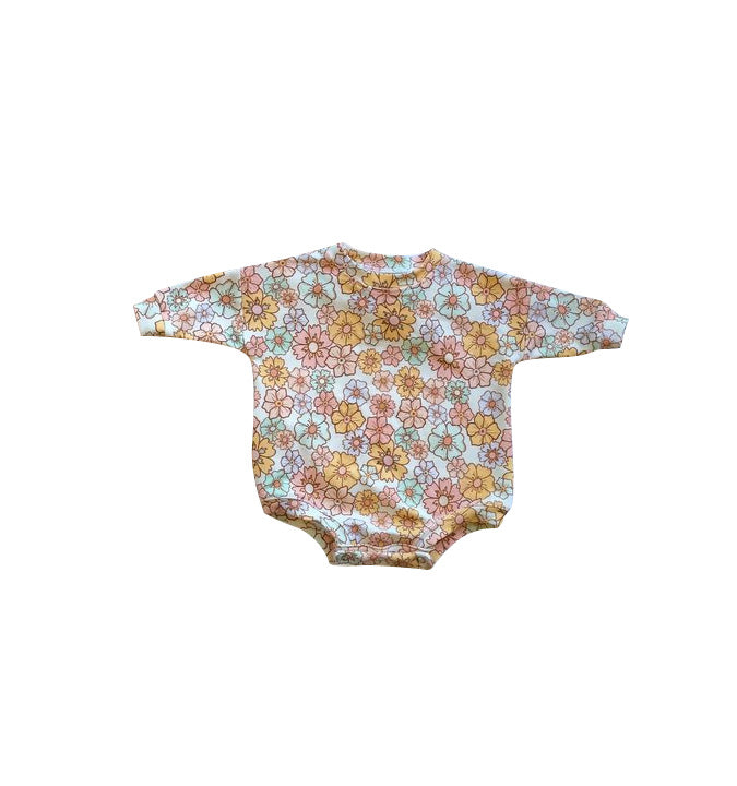 Newborn baby girls flower long sleeve romper preorder