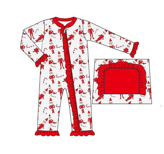 Baby girls Christmas cartoon long sleeve zip romper preorder