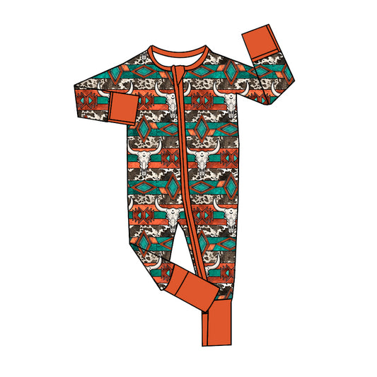 cowboy western aztec long sleeve romper preorder