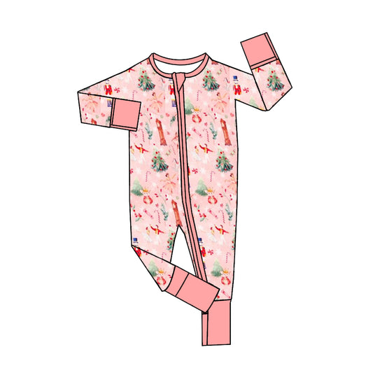baby girl Christmas soldier zip romper preorder