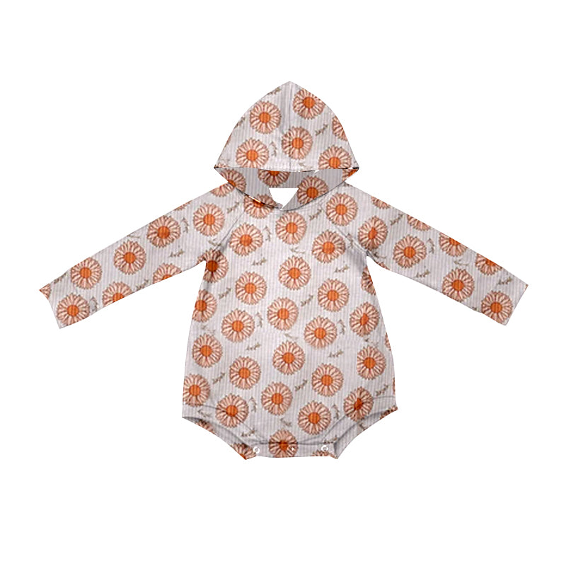Flower girls long sleeve hoodie romper preorder