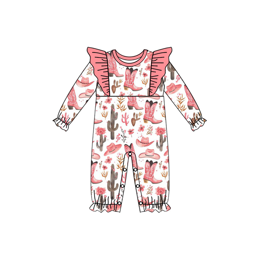 Cowgirl western boots long sleeve romper preorder