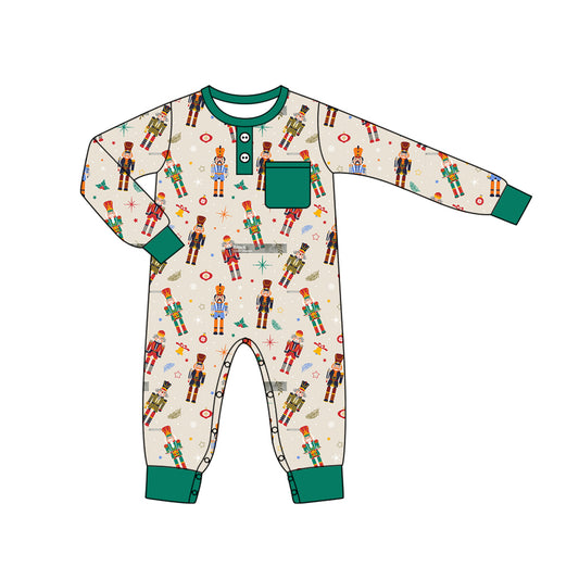 Infant baby boy Christmas soldier long sleeve romper preorder