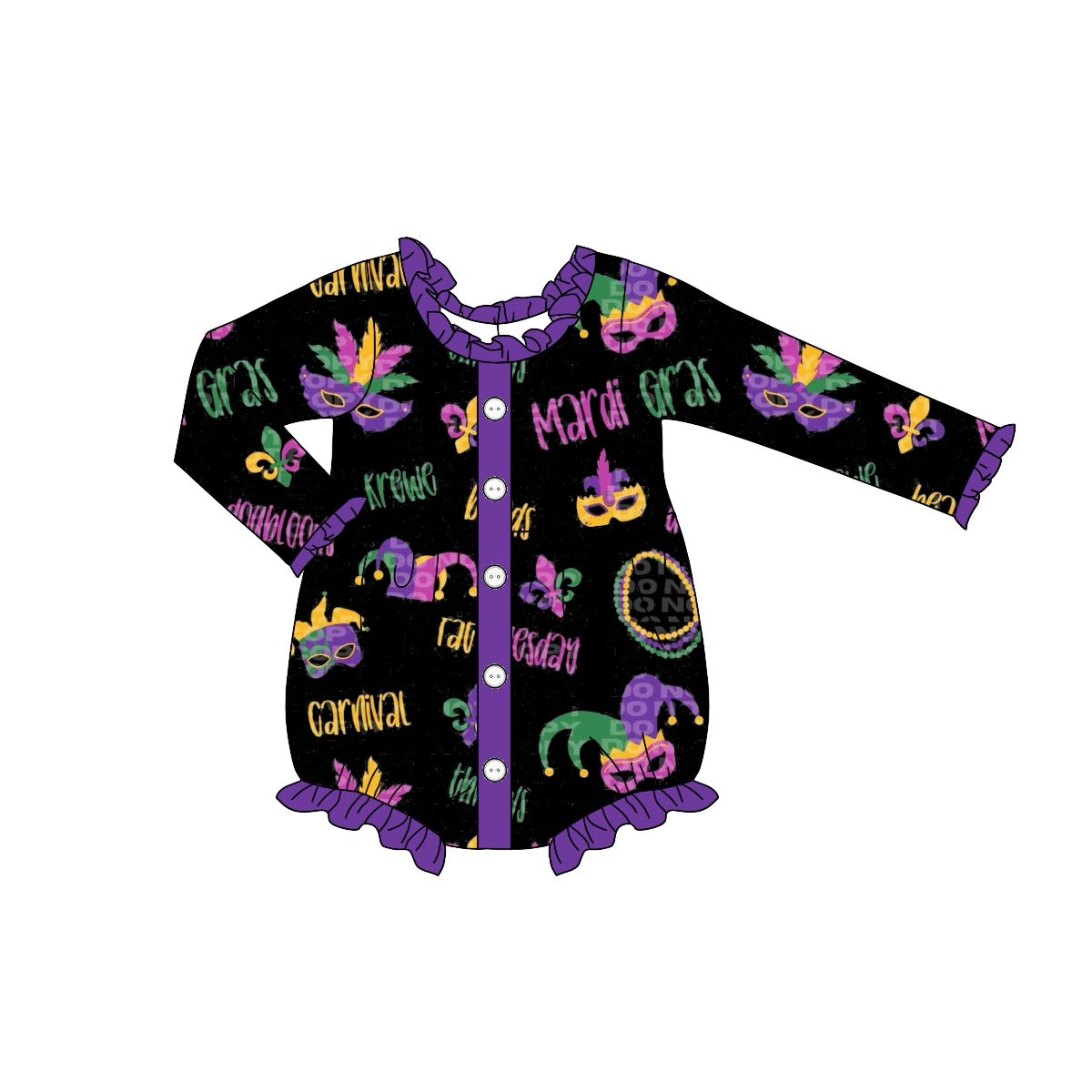 Toddle baby girls Mardi Gras Romper Preorder