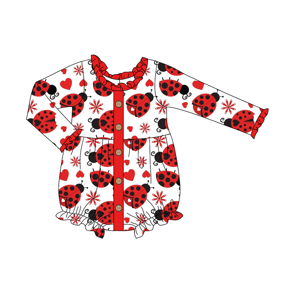 Toddle baby girls Ladybug long sleeve romper preorder