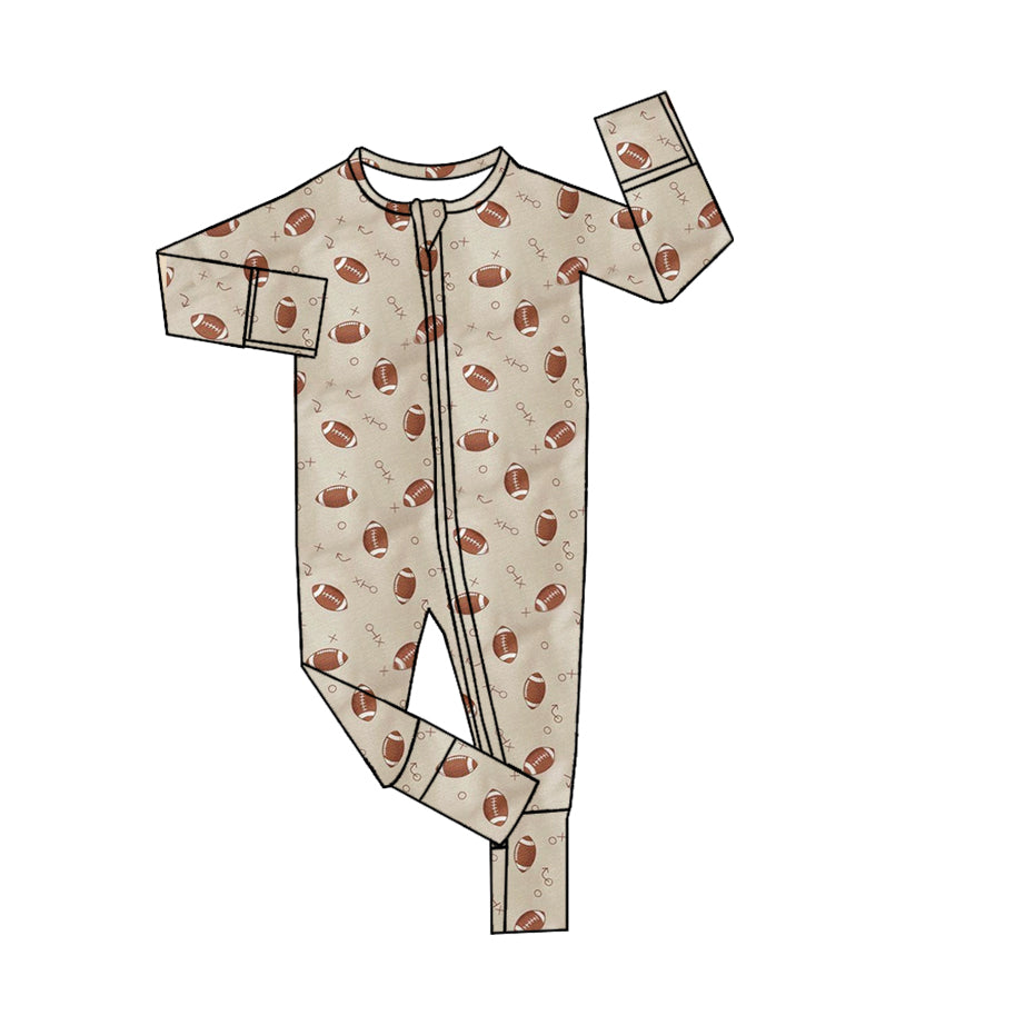 Toddle baby boy football zip romper preorder