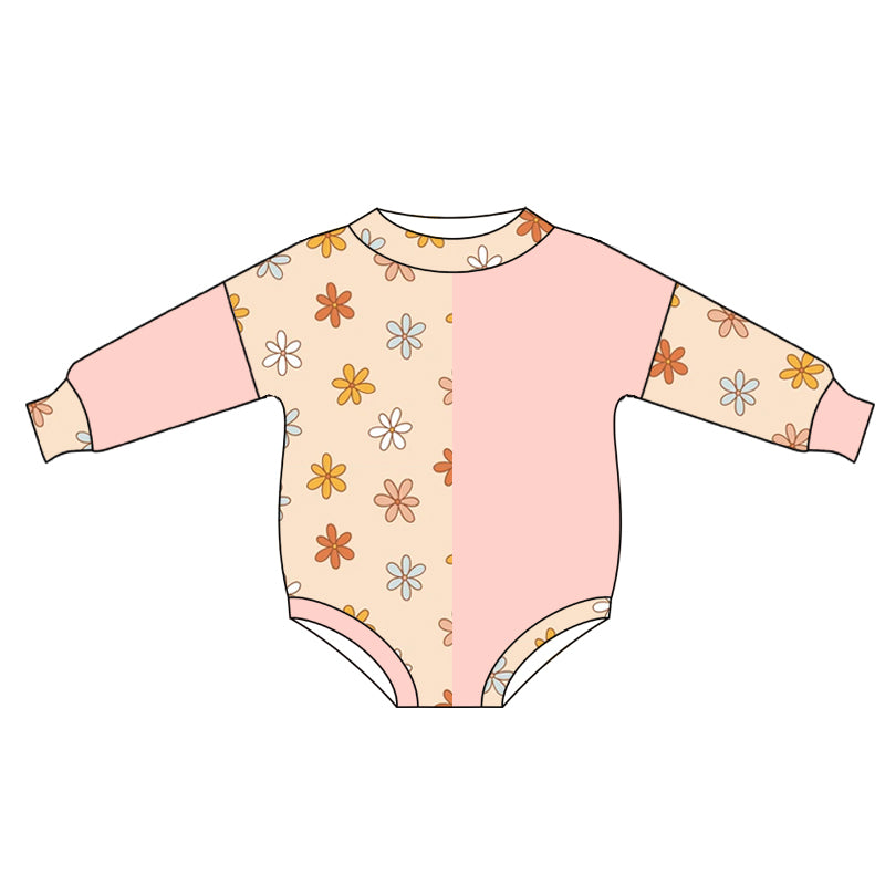 Toddle baby girls flower print long sleeve romper preorder