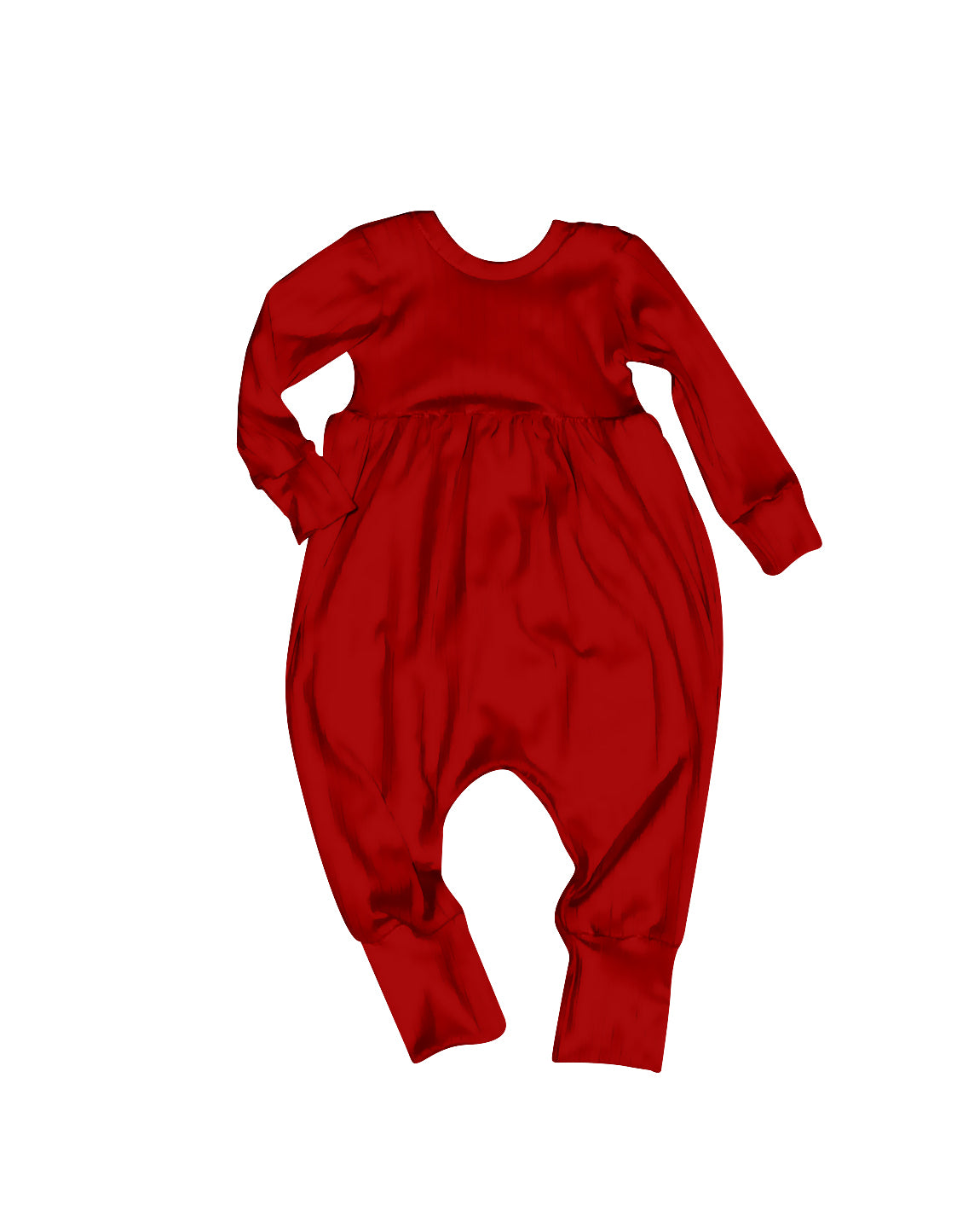 Toddle girls red cotton long sleeve romper preorder