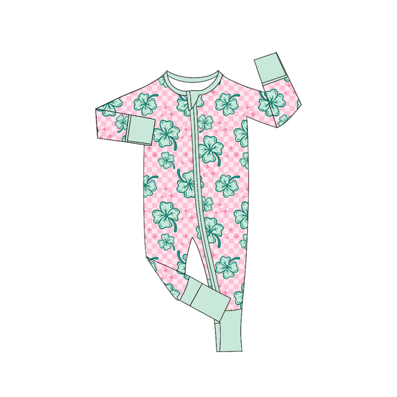 Saint Patrick's Day kids long sleeve zip romper preorder