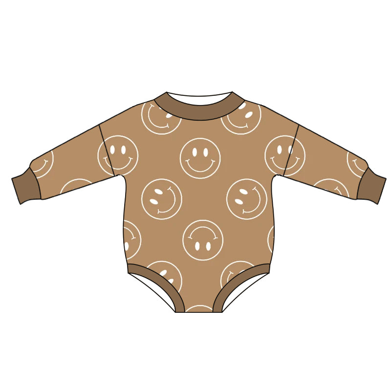 Toddle baby smile face long sleeve romper preorder）