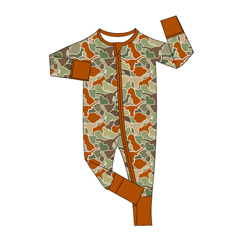 Toddle baby camo cow print long sleeve romper preorder