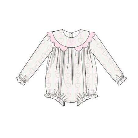 Floral bow baby girls boutique romper preorder
