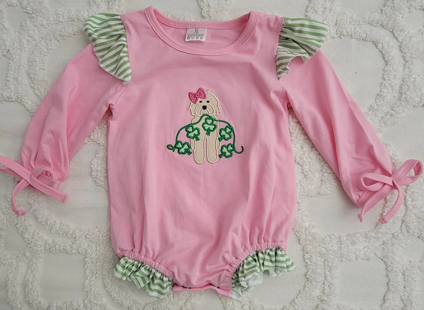 Saint Patrick's Day toddle girls dog romper preorder