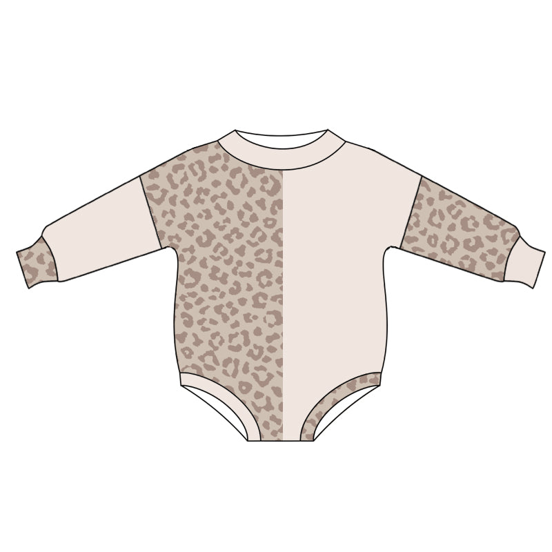 Toddle baby girls khaki cheetah romper preorder