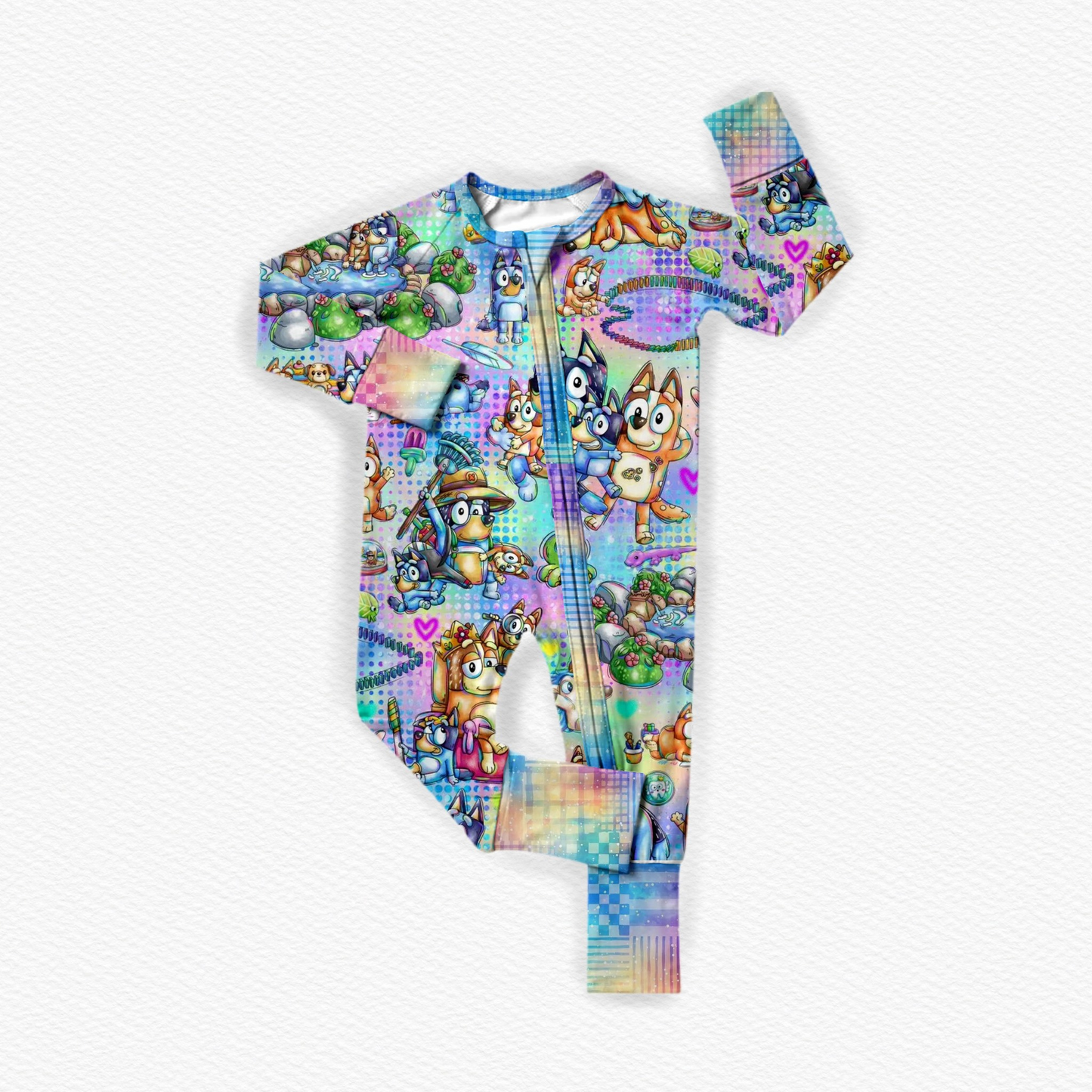 Baby boy long sleeve cartoon dog zip romper preorder