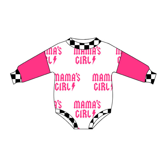 Mamas girl baby girls long sleeve romper preorder