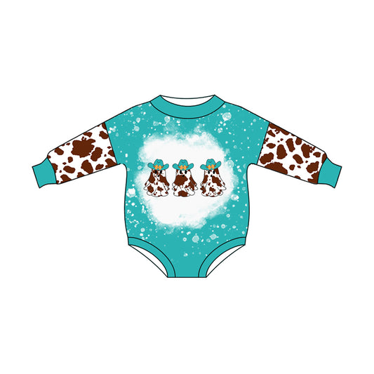 Halloween cow print ghost toddle baby romper preorder