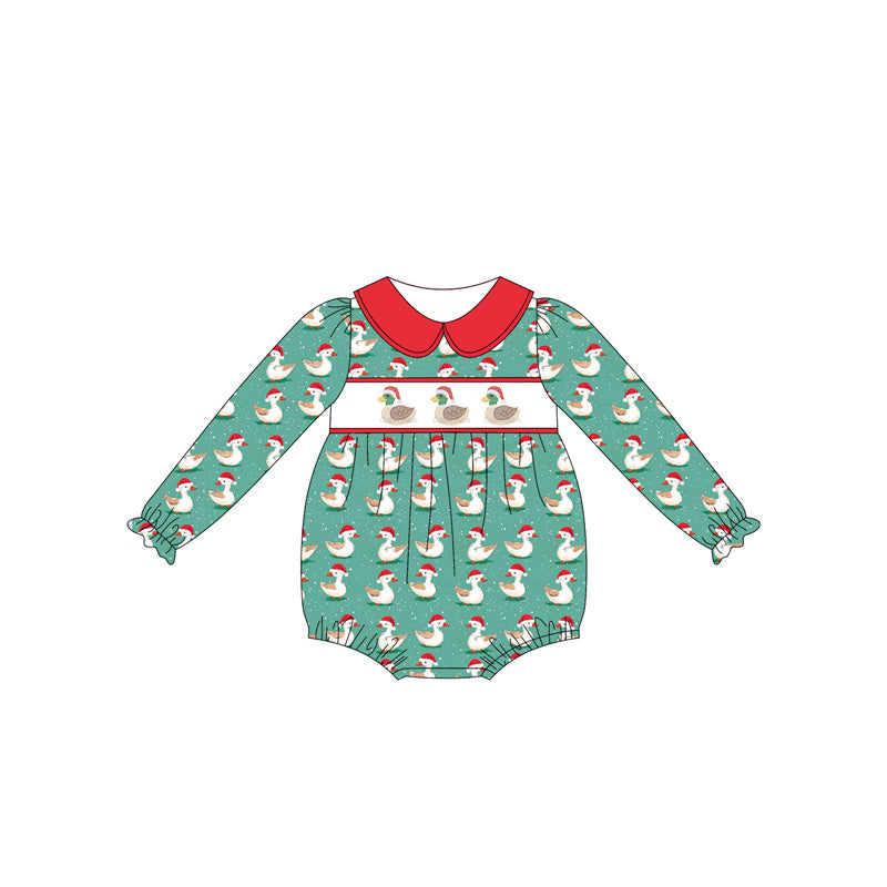 Toddle girls Christmas duck long sleeve romper preorder