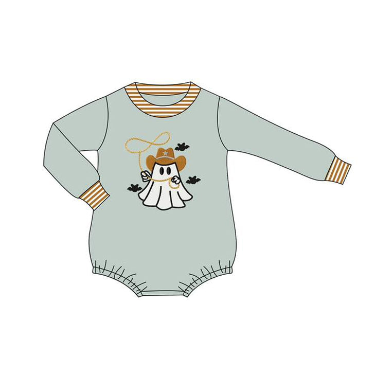 Toddle boy Halloween ghost long sleeve romper preorder