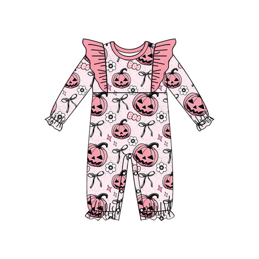 Baby girls Halloween boo pumpkin romper preorder