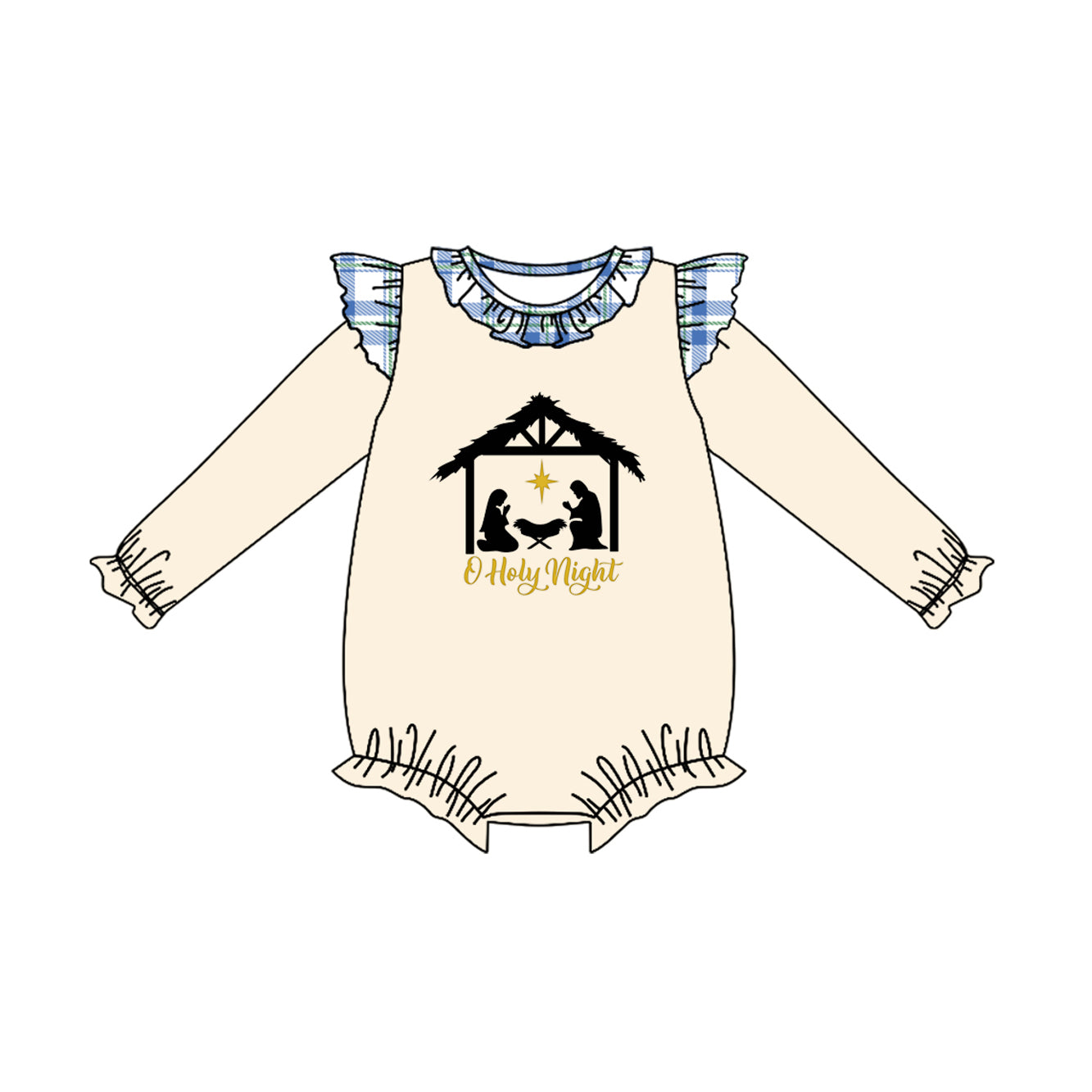 Baby girls jesus nativity long sleeve romper preorder