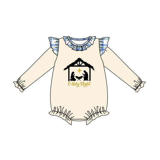 Baby girls jesus nativity long sleeve romper preorder