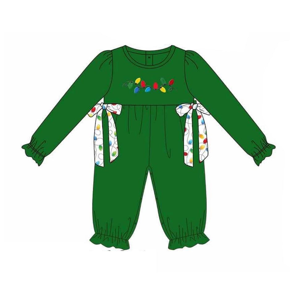 Toddle baby girls Christmas light long sleeve romper preorder