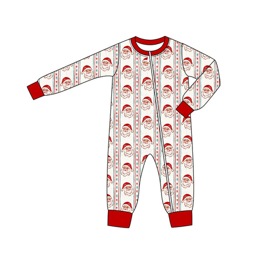 Christmas santa claus long sleeve zip romper preorder