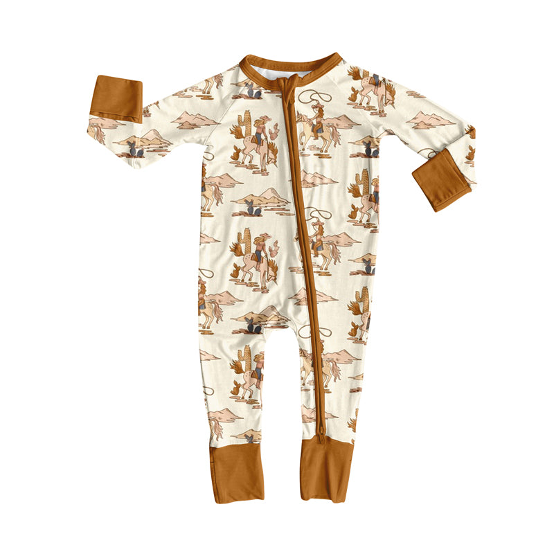 Western rodeo kids long sleeve fall romper preorder