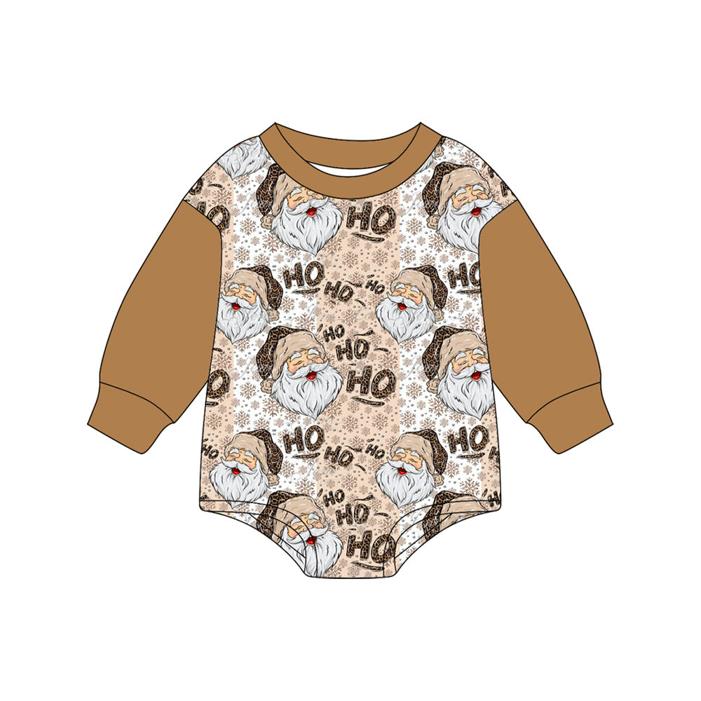 Toddle baby girl Christmas santa claus hohoho long sleeve romper preorder