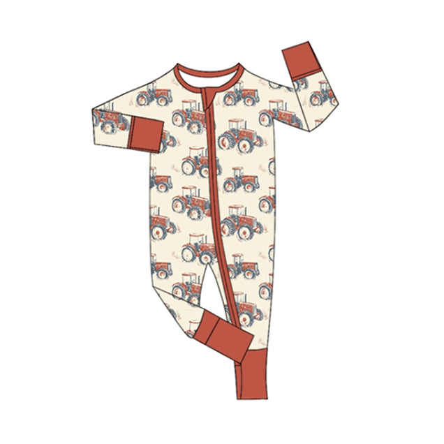 Toddle baby girls farm tractor zip romper preorder