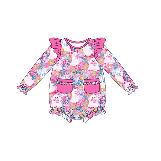 Halloween ghost floral kids long sleeve romper preorder