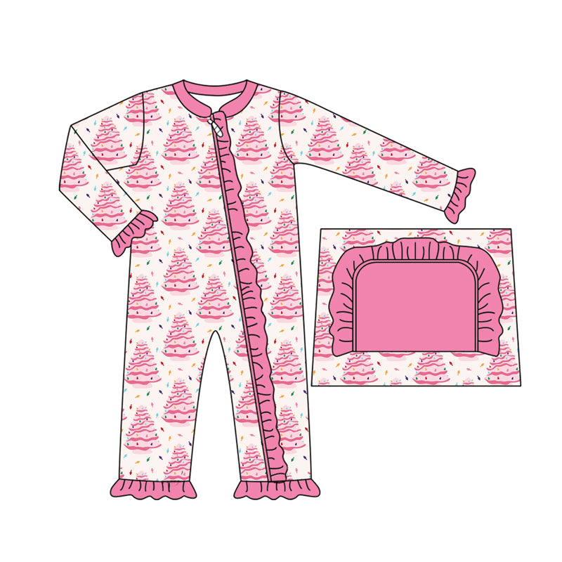 Pink pumpkins kids long sleeve romper preorder