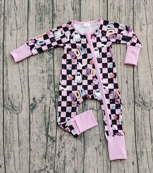 Toddle baby Halloween boo design long sleeve romper preorder