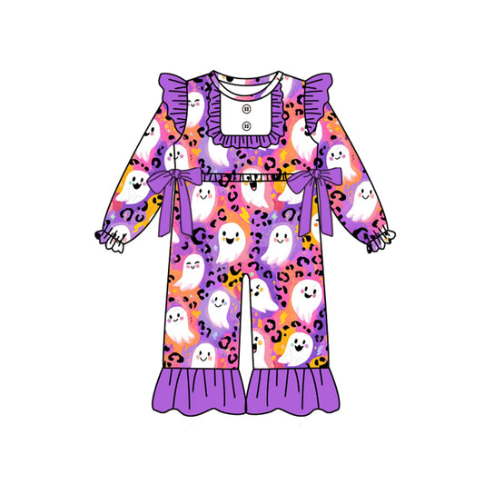 Halloween ghost leopard design kids long sleeve romper preorder