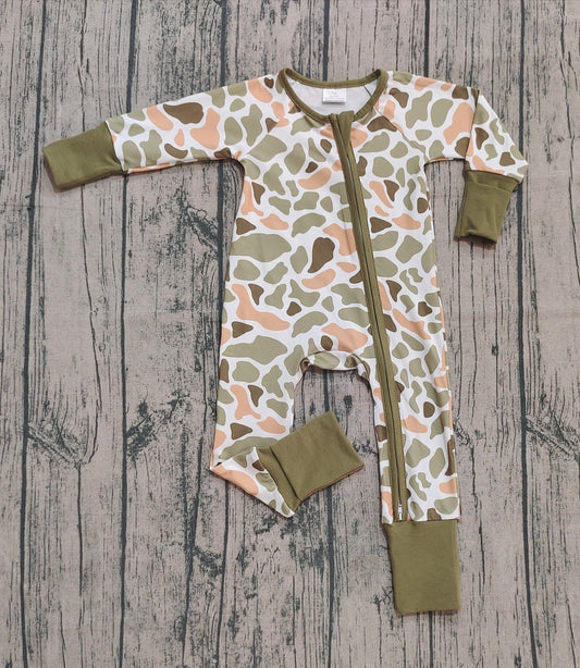 Camouflage toddle baby long sleeve zip romper preorder