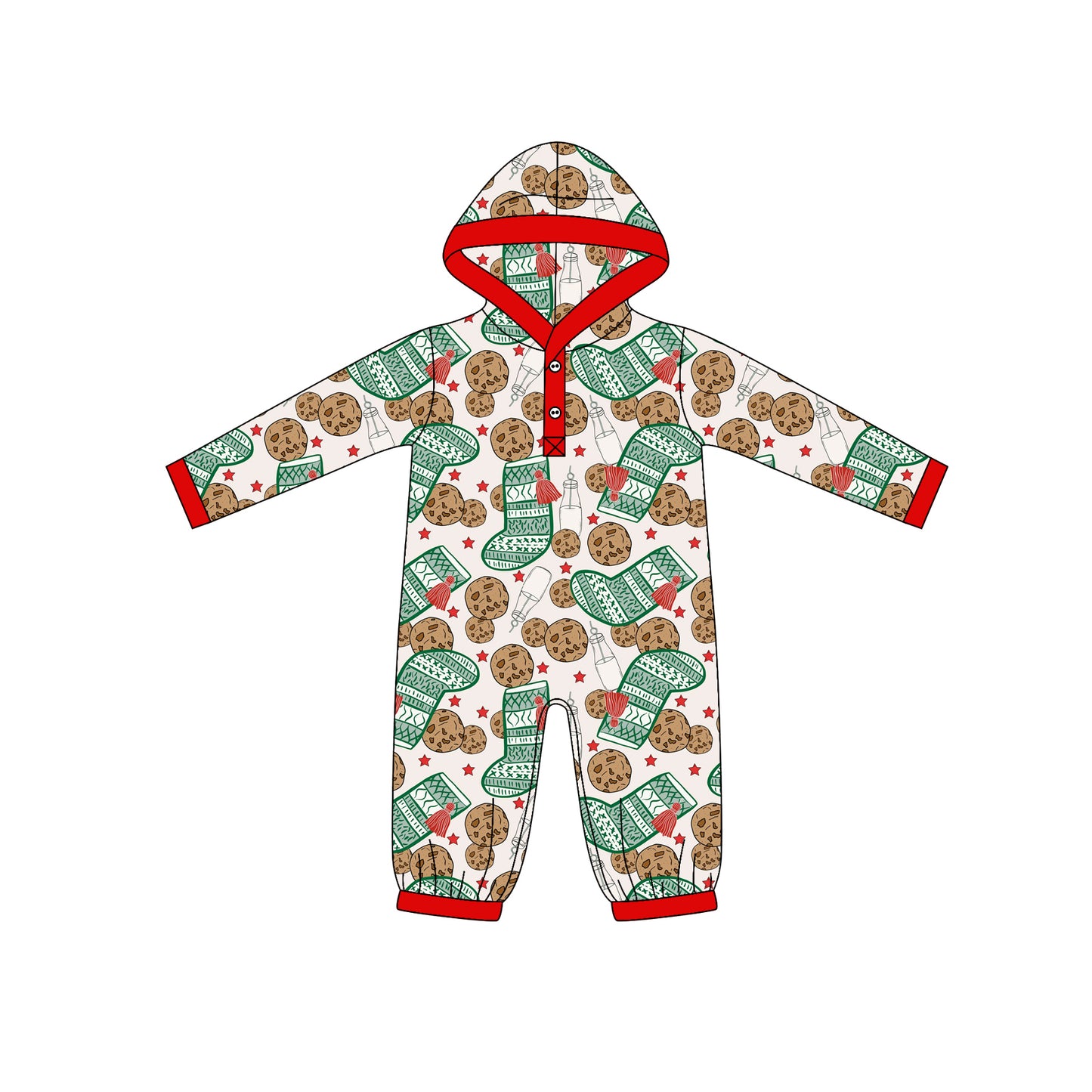 Christmas gingerbread design toddle baby hoodie romper preorder