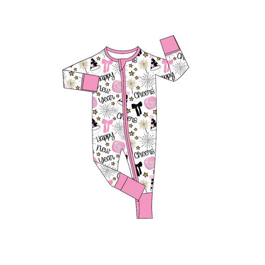 Happy New Year toddle baby long sleeve zip romper preorder