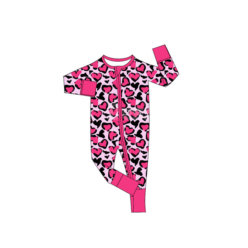 Valentines day heart toddle baby long sleeve romper preorder