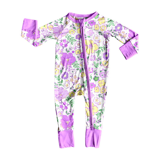 Flowers print toddle baby long sleeve romper preorder