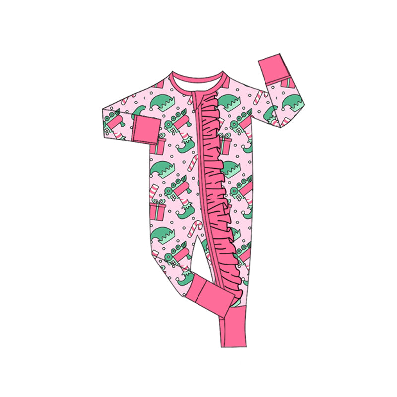 Christmas elf design toddle baby long sleeve romper preorder