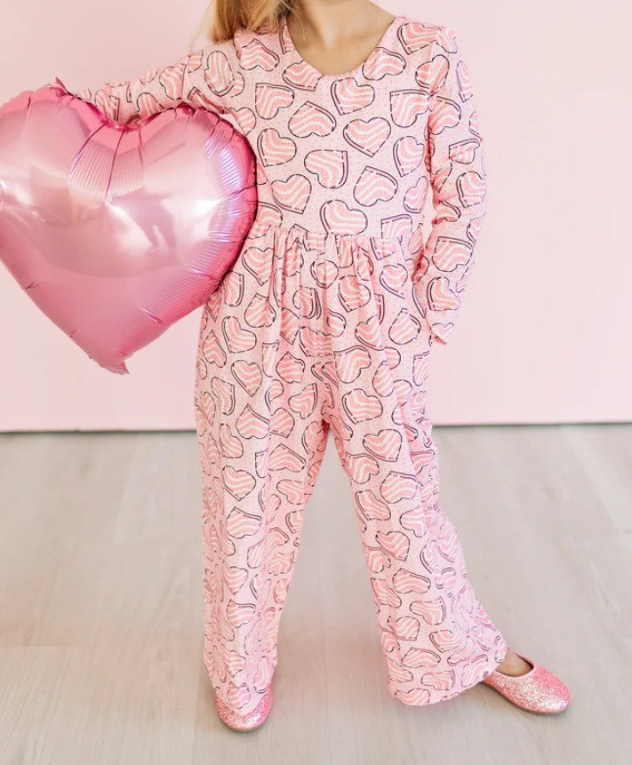 Toddle girls Valentines heart design jumpsuit preorder