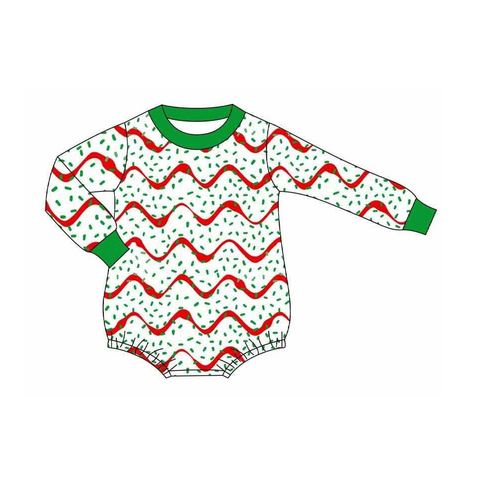 Christmas tree cake boys romper preorder