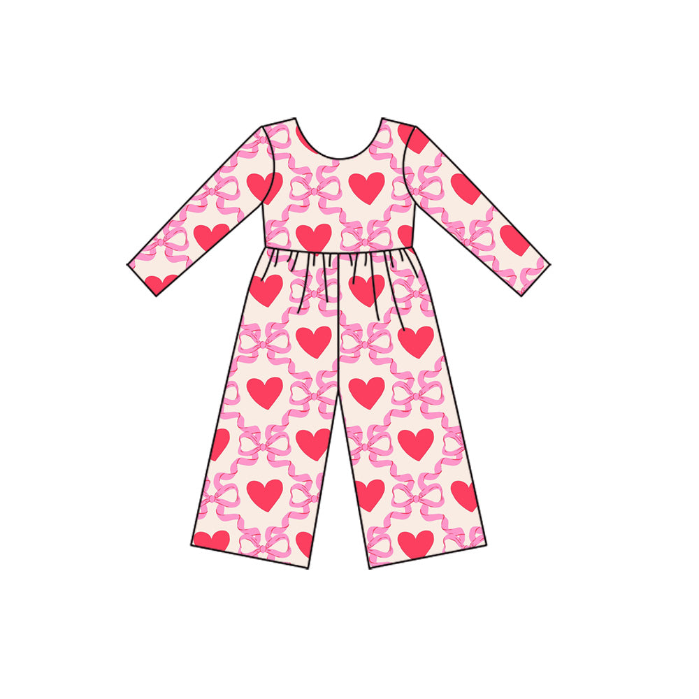 Toddle girls Valentines heart bow jumpsuit preorder