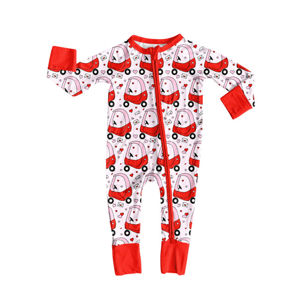 Valentines day heart toddle baby girl long sleeve romper preorder