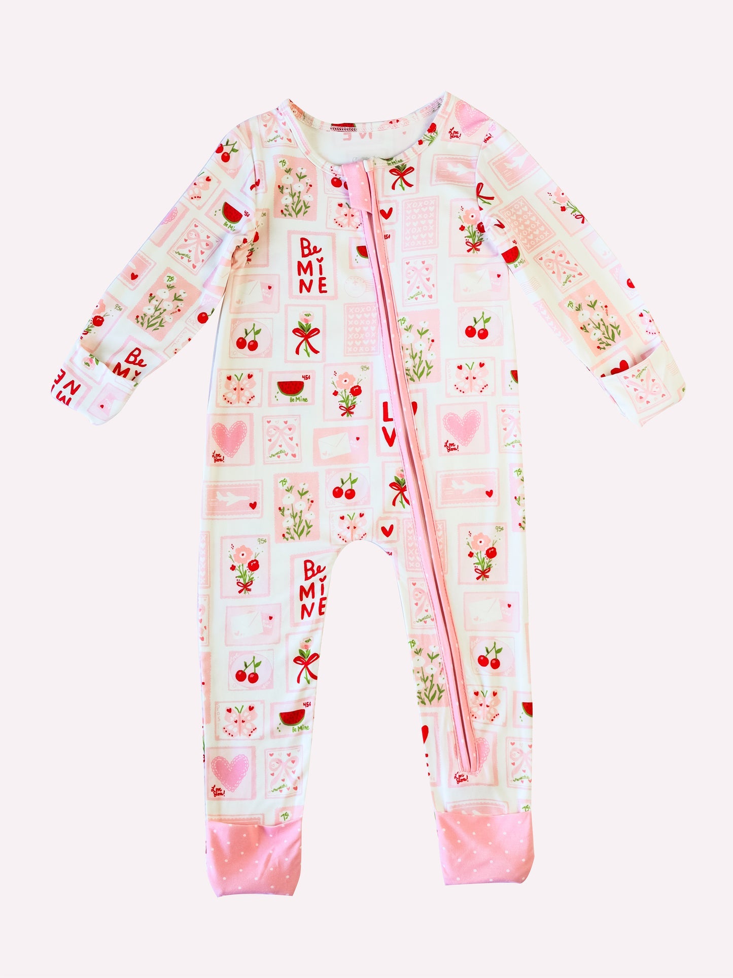 Valentines day be mine toddle long sleeve romper preorder